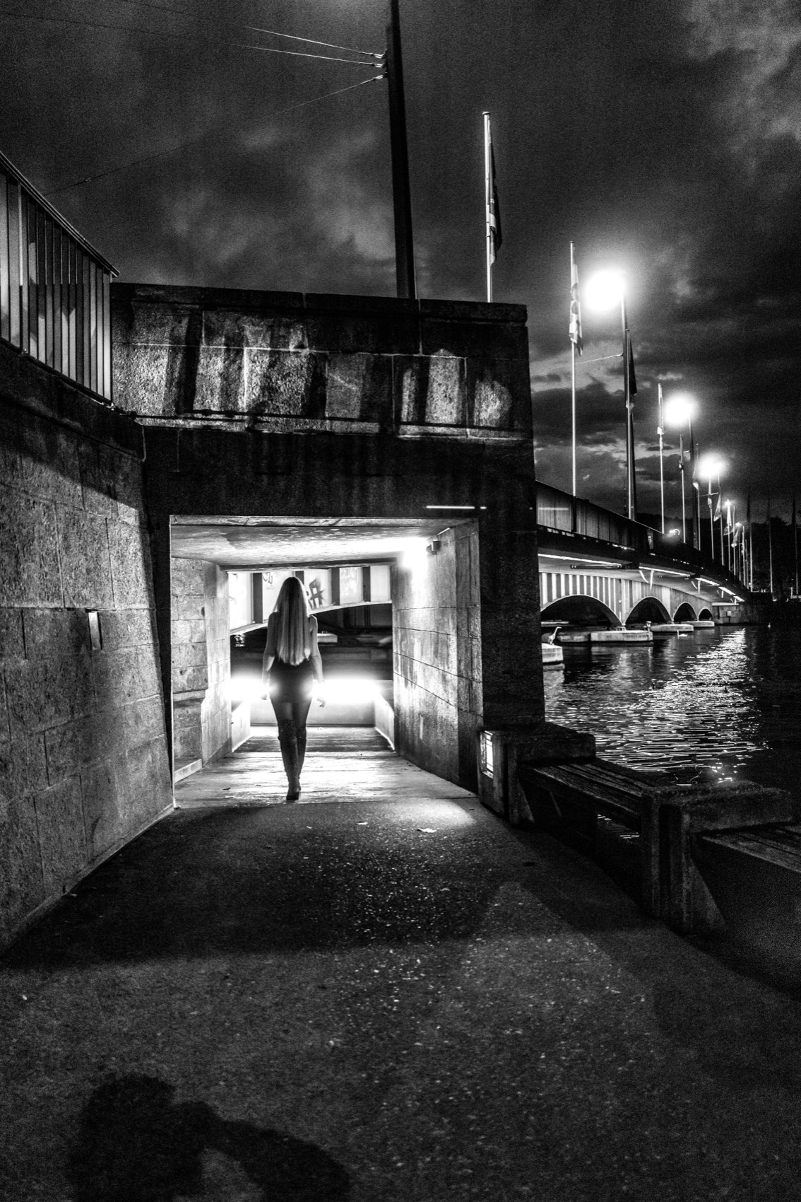 The Night Underpass. Switzerland.