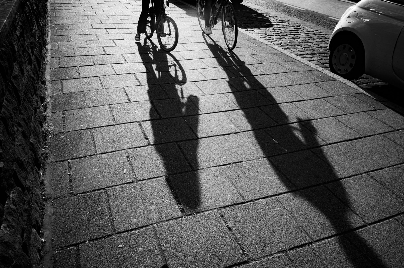 Two Bicycles, Four Shadows. Frankfurt.