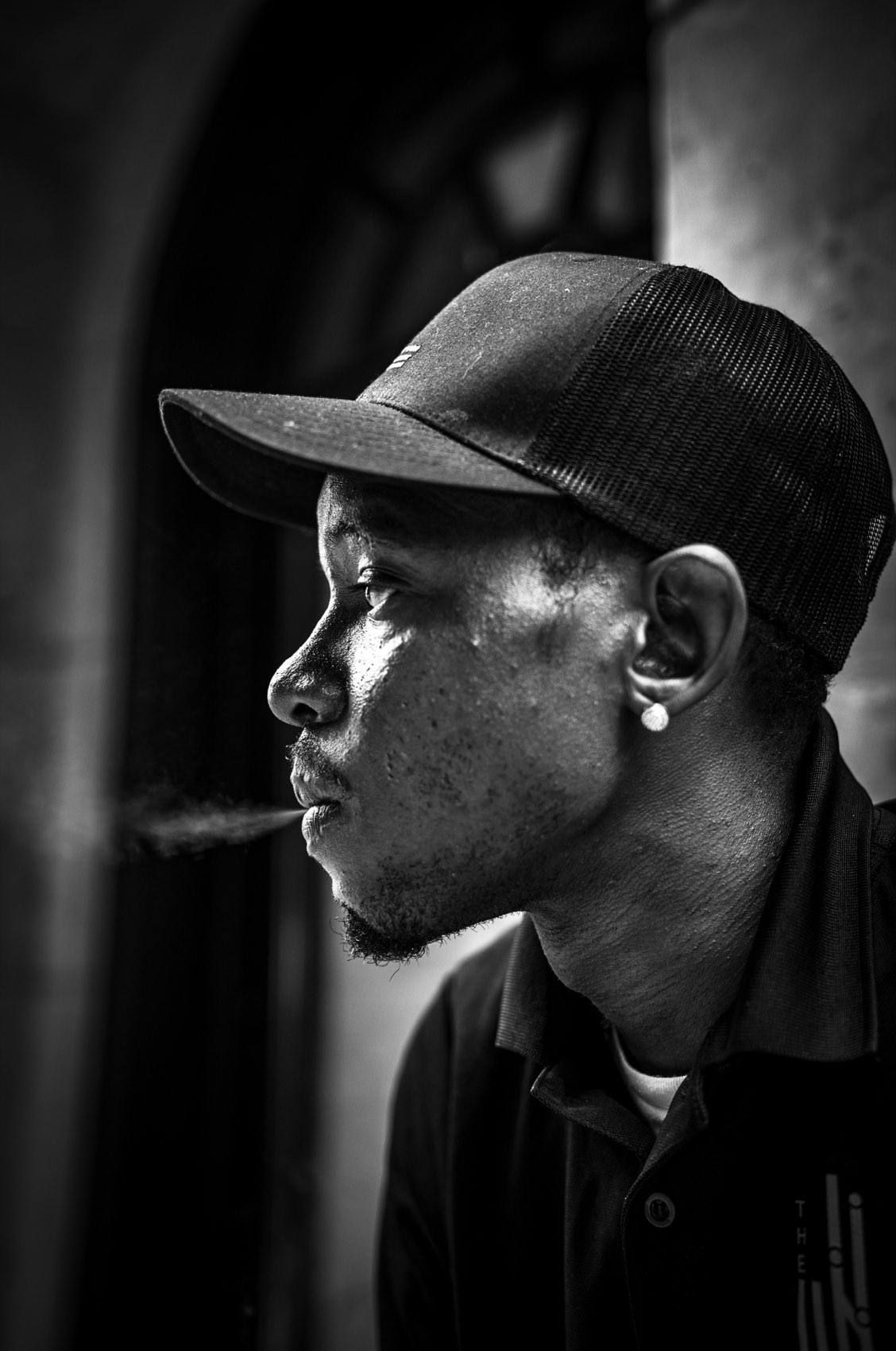 Profile with Smoke. Chicago.