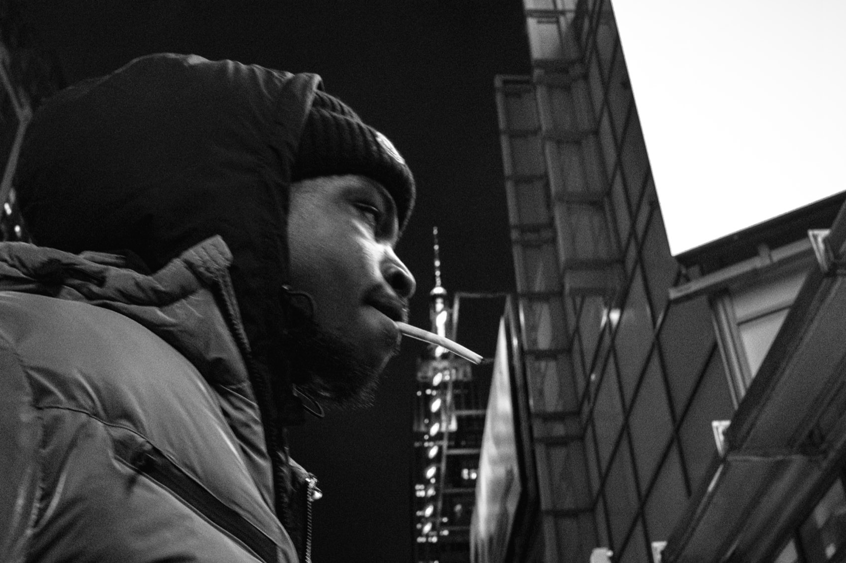 Cigarette Against the Glass. New York.
