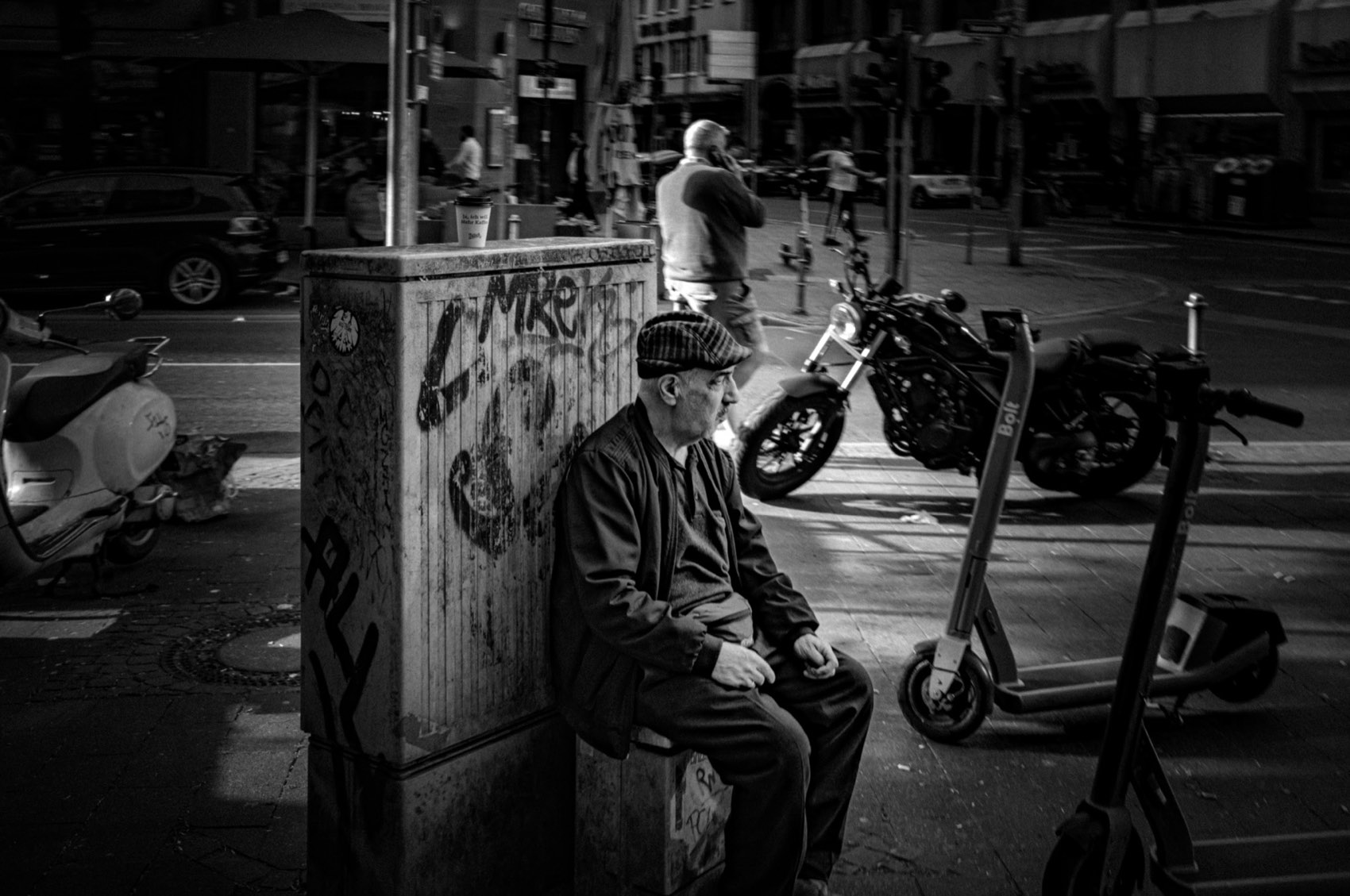 Sitting Among the Scooters. Frankfurt.