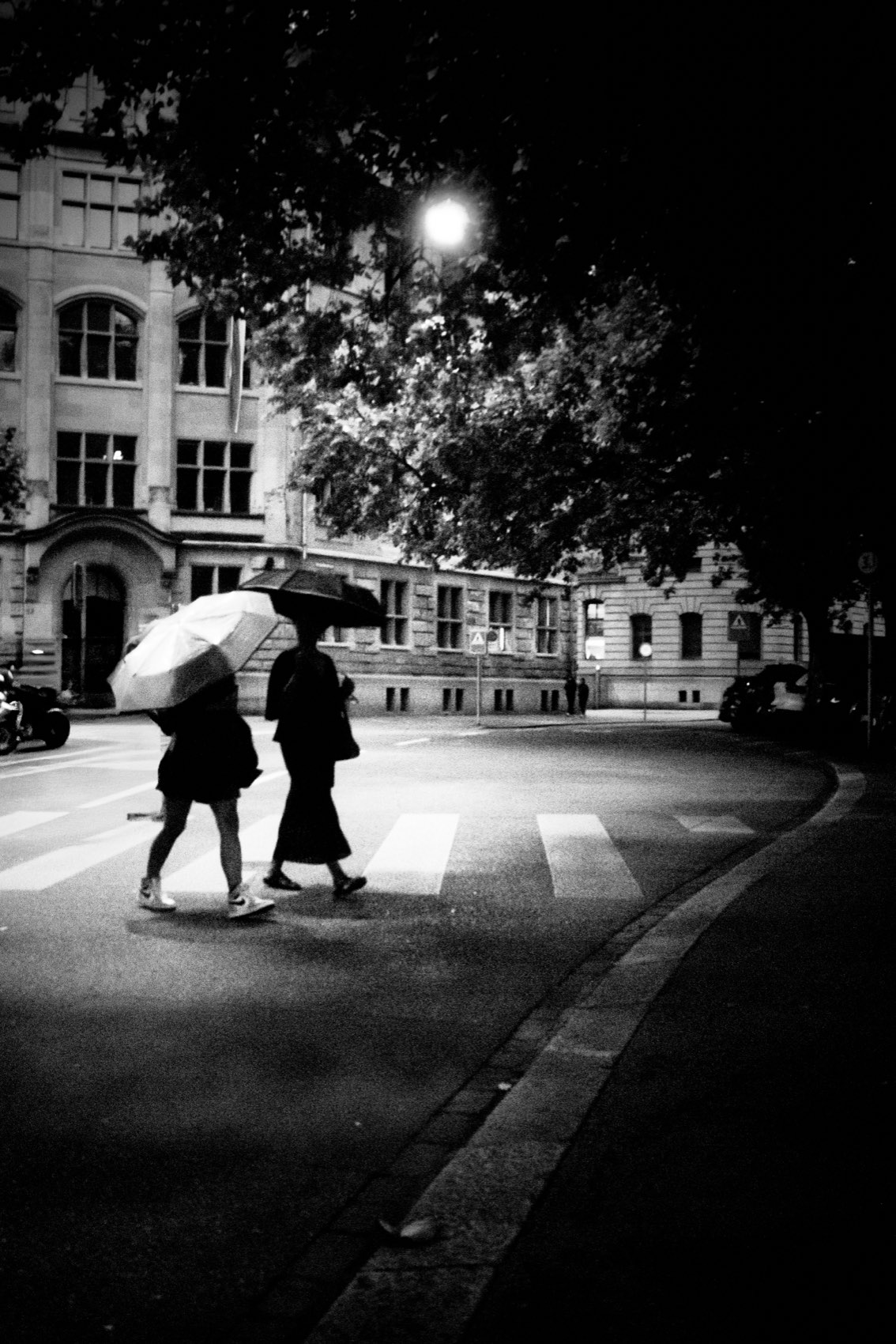 Crossing in the Rain. Switzerland.