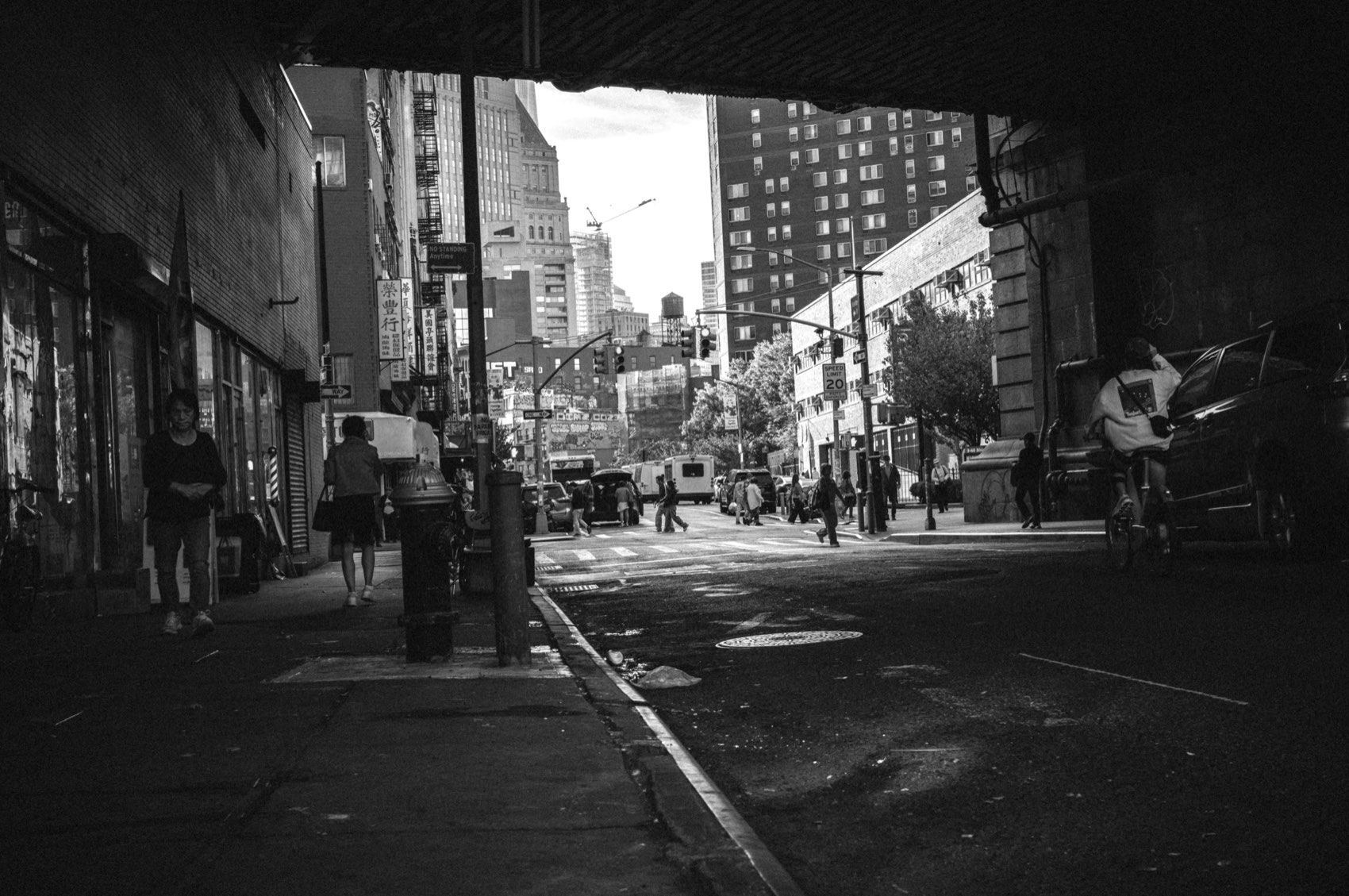 Under the Overpass. New York, Chinatown.
