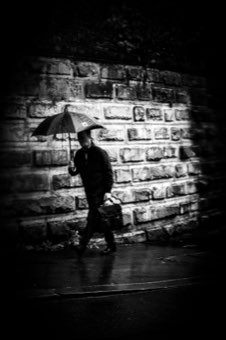 Umbrella and Brick. Switzerland.
