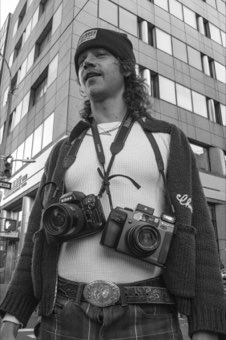 Two Cameras and a Belt. New York.